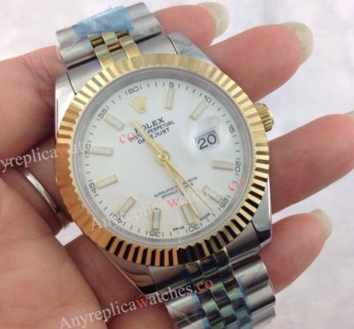 Fake Rolex Datejust II Watch 2 Tone Jubilee 41mm Sliver Face